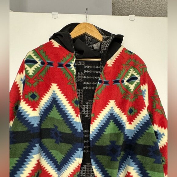 Play Buffalo Reversible Hooded Fleece Jacket – Southwest Aztec Pattern - Picture 3 of 15
